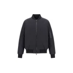 Herno Flannel Bomber Jacket with Waterproof Membrane in Iron | Men's Jackets | Luxury Shoes 