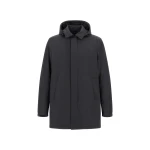 Herno Flannel Coat with Waterproof Membrane in Iron | Men's Coats | Luxury Shoes 