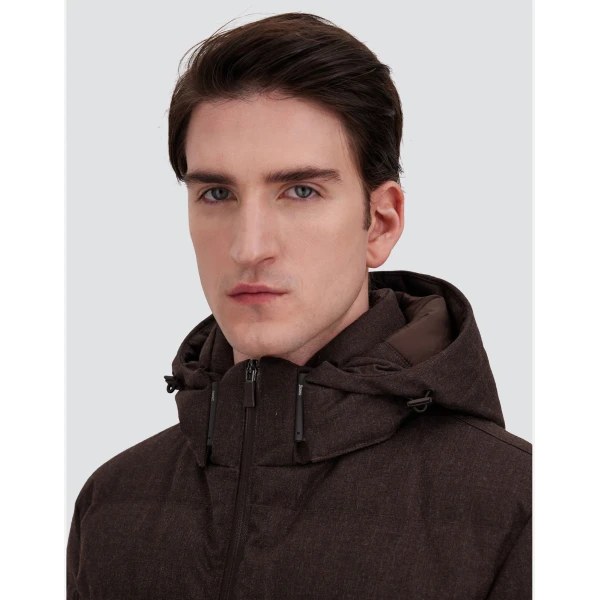 Herno Flannel Jacket with Water-Repellent Coating in Dark Brown | Men's Coats | Luxury Shoes 
