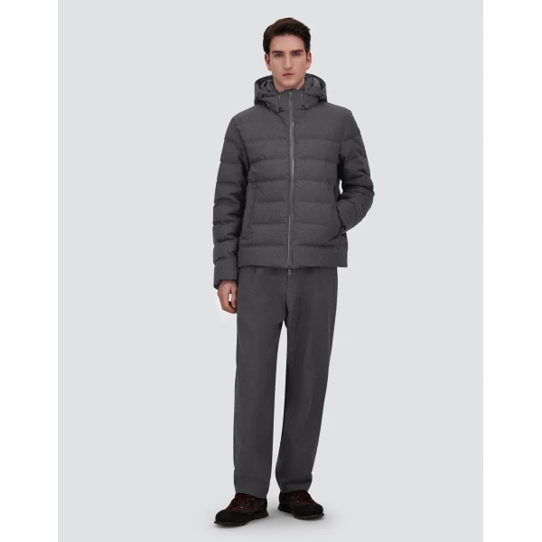 Herno Flannel Jacket with Water-Repellent Coating in Iron | Men's Coats | Luxury Shoes 