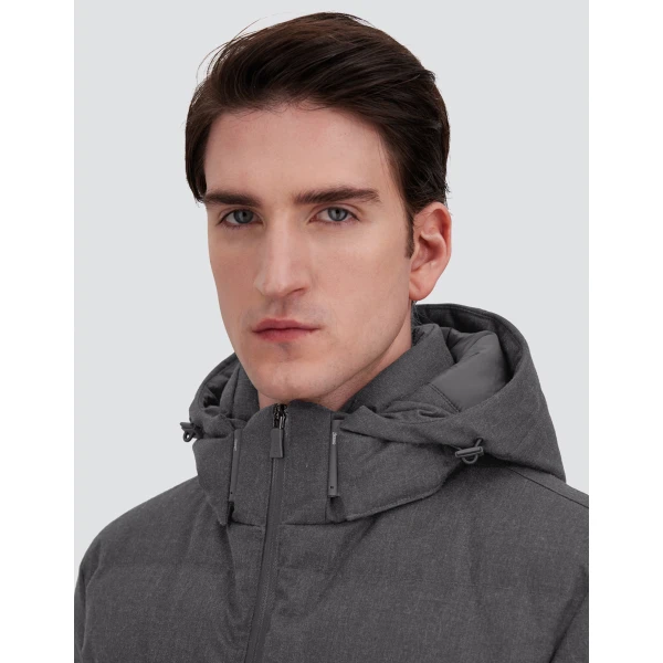 Herno Flannel Jacket with Water-Repellent Coating in Iron | Men's Coats | Luxury Shoes 