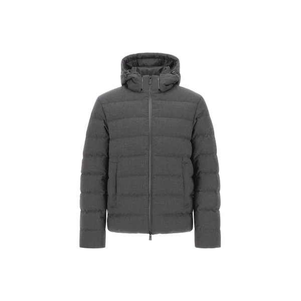 Herno Flannel Jacket with Water-Repellent Coating in Iron | Men's Coats | Luxury Shoes 