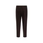 Herno Flannel Trousers with Water-Repellent Coating in Dark Brown | Men's Trousers | Luxury Shoes 