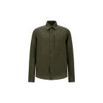 Herno Green Resort Overshirt in Fade-Effect Linen | Men's Jackets | Luxury Shoes 