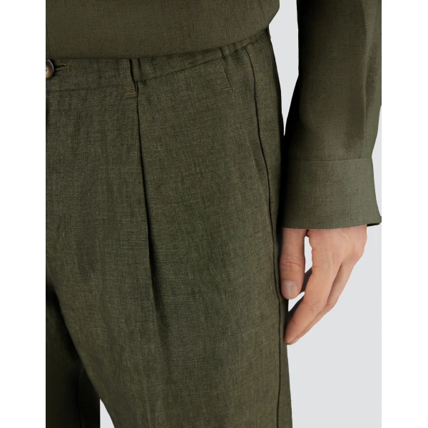 Herno Green Resort Overshirt in Fade-Effect Linen | Men's Jackets | Luxury Shoes 
