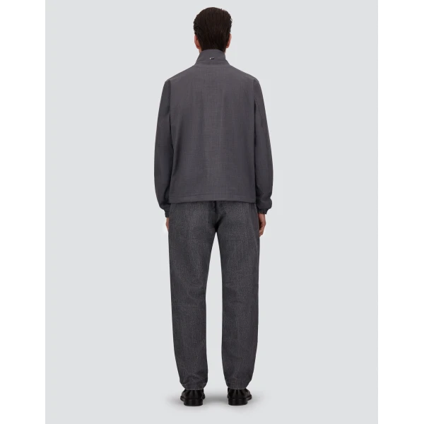 Herno Grey Bomber Jacket in Cool Stretch Wool | Men's Jackets | Luxury Shoes 