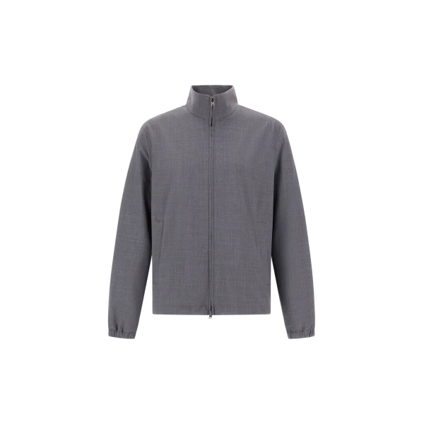 Herno Grey Bomber Jacket in Cool Stretch Wool | Men's Jackets | Luxury Shoes 