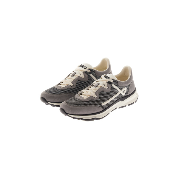 Herno Grey Maggiore Trainers in Suede and Mesh | Men's Sneakers | Luxury Shoes 