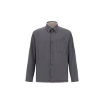Herno Grey Reversible Shacket in Cool Stretch Wool and Stretch Nylon | Men's Jackets | Luxury Shoes 