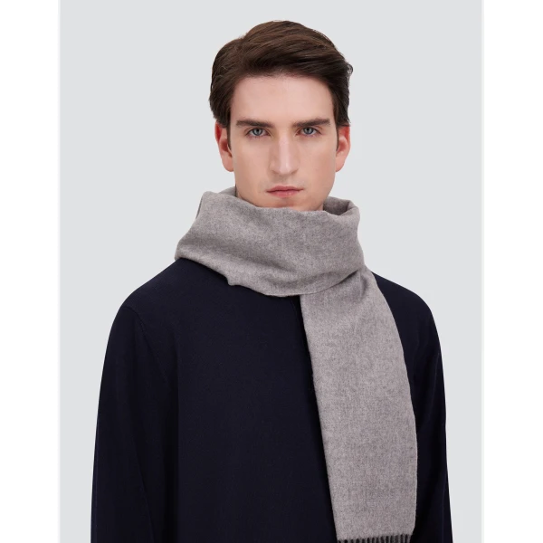 Herno Grey Scarf in Cashmere | Men's Scarves | Luxury Shoes 