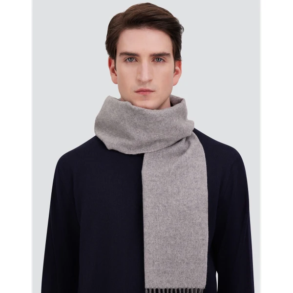 Herno Grey Scarf in Cashmere | Men's Scarves | Luxury Shoes 
