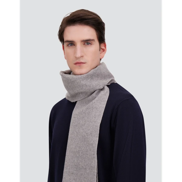Herno Grey Scarf in Cashmere | Men's Scarves | Luxury Shoes 