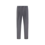 Herno Grey Trousers in Light Stretch Wooly | Men's Trousers | Luxury Shoes 
