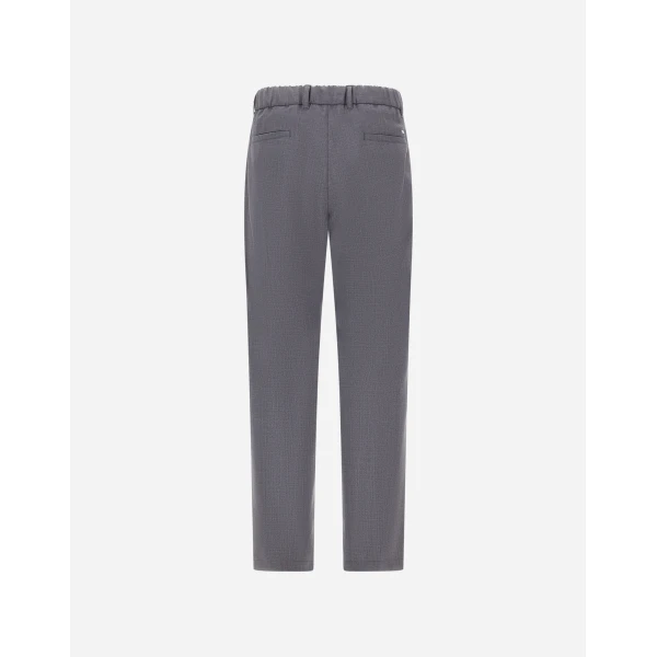 Herno Grey Trousers in Light Stretch Wooly | Men's Trousers | Luxury Shoes 