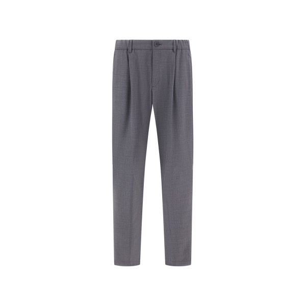 Herno Grey Trousers in Light Stretch Wooly | Men's Trousers | Luxury Shoes 