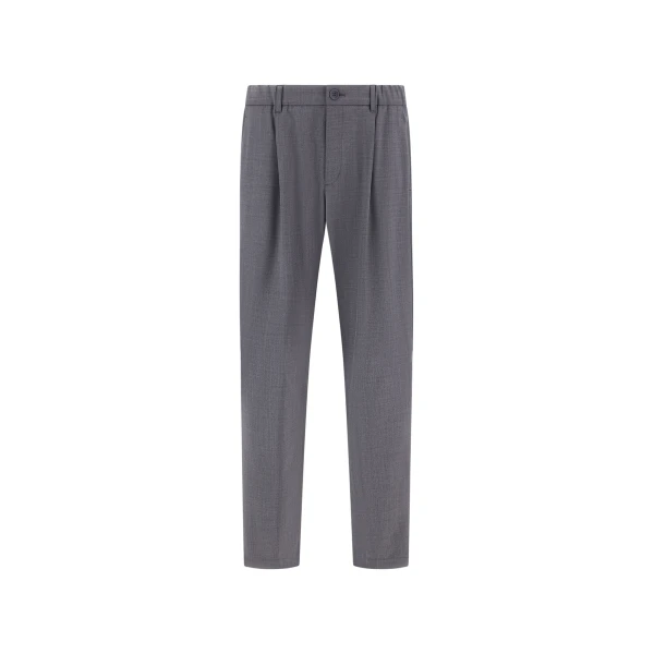 Herno Grey Trousers in Light Stretch Wooly | Men's Trousers | Luxury Shoes 