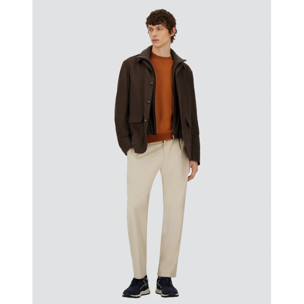 Herno Ice Resort Trousers in Suede-Effect Microfibre | Men's Trousers | Luxury Shoes 