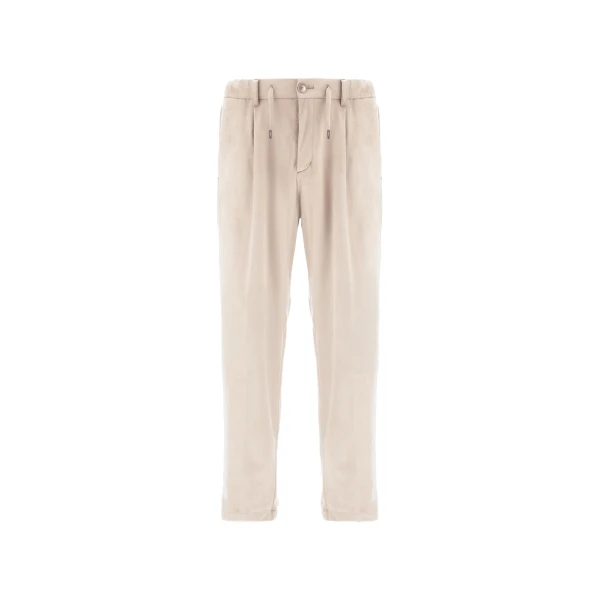 Herno Ice Resort Trousers in Suede-Effect Microfibre | Men's Trousers | Luxury Shoes 