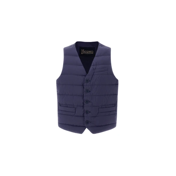 Herno Il Panciotto in Blue | Men's Jackets | Luxury Shoes 