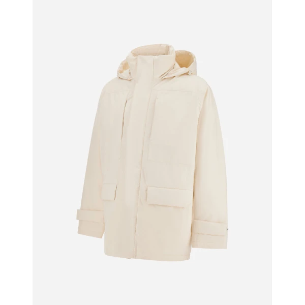Herno Ivory Hooded Parka in 2 Layers Windstopper | Men's Coats | Luxury Shoes 