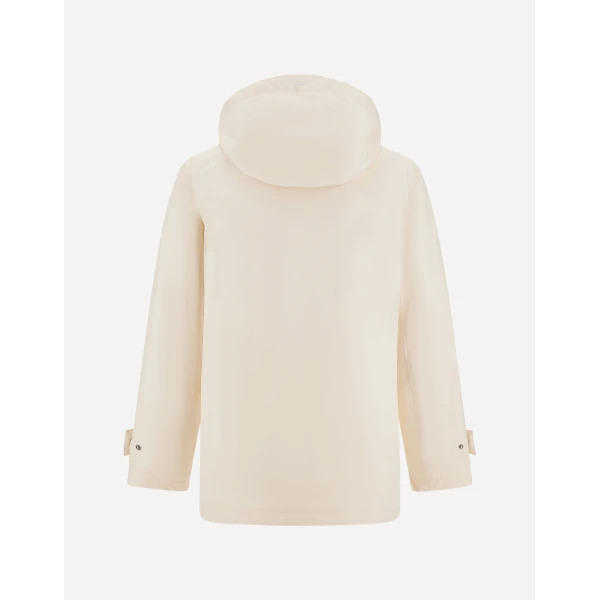Herno Ivory Hooded Parka in 2 Layers Windstopper | Men's Coats | Luxury Shoes 