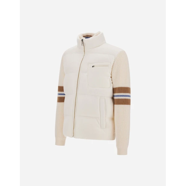 Herno Ivory Jacket in Cashmere, Silk and Nylon with Iridescent Effect | Men's Jackets | Luxury Shoes 