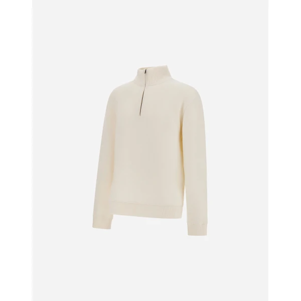Herno Ivory Sweatshirt in Cotton and Wool | Men's Sweatshirts | Luxury Shoes 