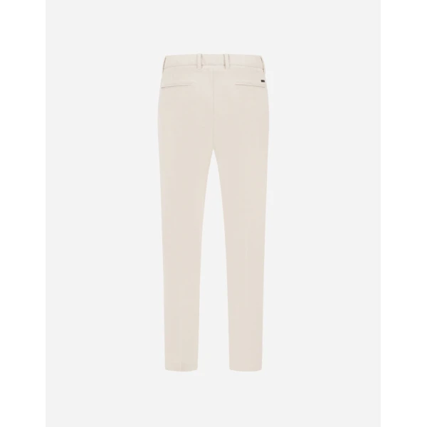 Herno Ivory Trousers in Cotton-Effect Stretch Fabric | Men's Trousers | Luxury Shoes 
