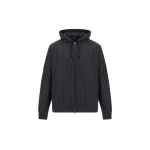 Herno Jacquard Fabric Sweatshirt with Pinstripe Pattern in Iron | Men's Sweatshirts | Luxury Shoes 