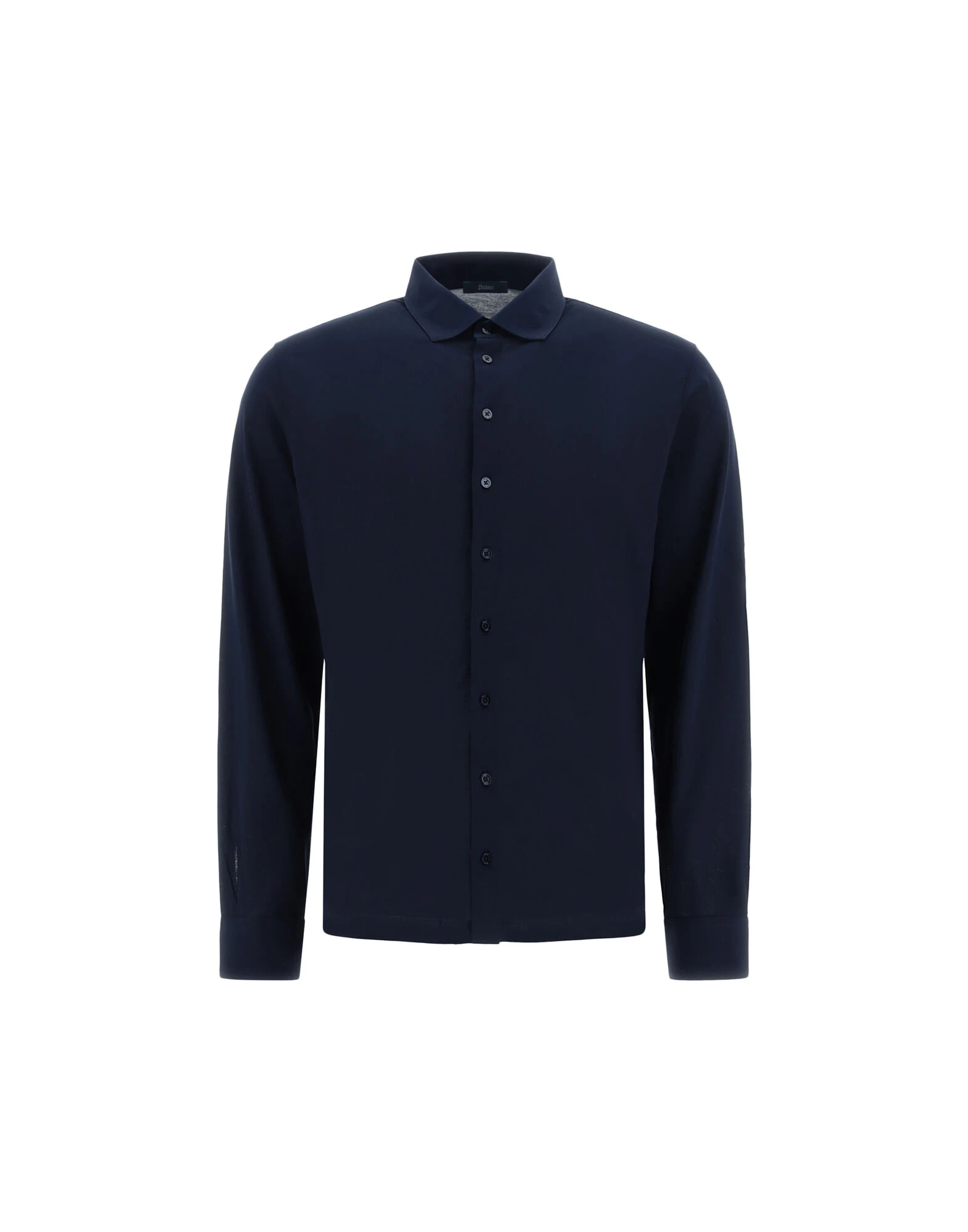 Herno Jersey Crepe Polo Shirt in Navy Blue Herno Jersey Crepe Polo Shirt in Navy Blue | Men's T-Shirts and Polos | Luxury Shoes