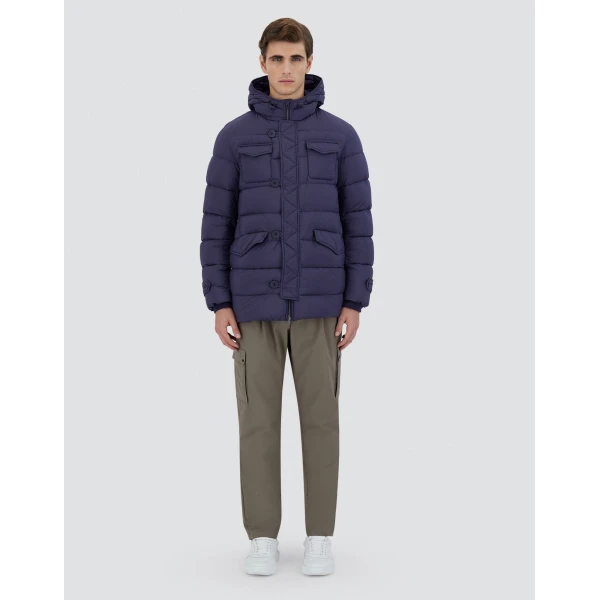 Herno L'Eskimo in Blue | Men's Coats | Luxury Shoes 