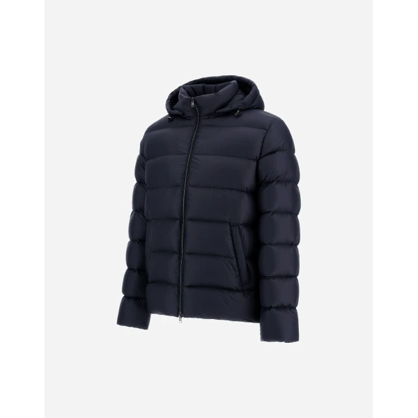 Herno La Giacca Hooded Down Jacket in Blue | Men's Jackets | Luxury Shoes 