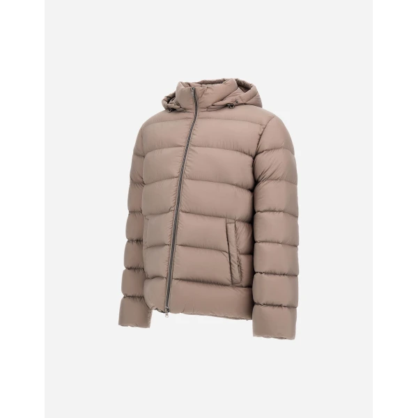 Herno La Giacca Hooded Down Jacket in Light Taupe | Men's Jackets | Luxury Shoes 