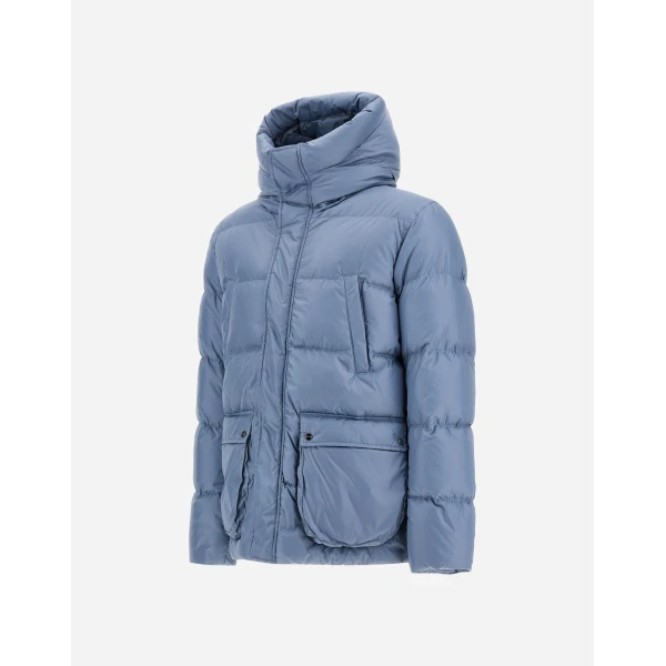 Herno Light Blue Bomber Jacket in Nylon Chamonix | Men's Jackets | Luxury Shoes 