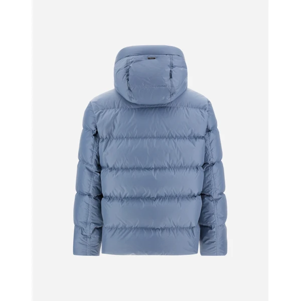 Herno Light Blue Bomber Jacket in Nylon Chamonix | Men's Jackets | Luxury Shoes 