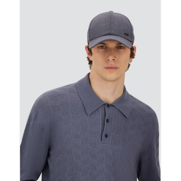 Herno Light Blue Resort Baseball Cap in Cashmere and Silk | Men's Hats | Luxury Shoes 