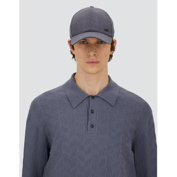 Herno Light Blue Resort Baseball Cap in Cashmere and Silk | Men's Hats | Luxury Shoes 