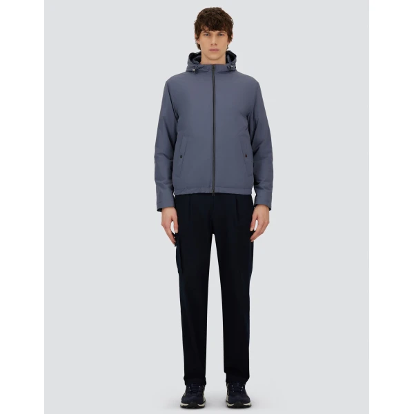 Herno Light Blue Resort Jacket in 4-Way Stretch Nylon | Men's Jackets | Luxury Shoes 
