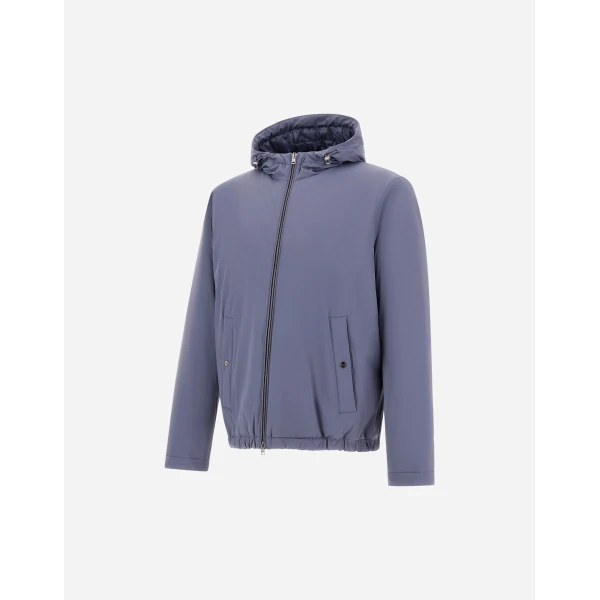 Herno Light Blue Resort Jacket in 4-Way Stretch Nylon | Men's Jackets | Luxury Shoes 