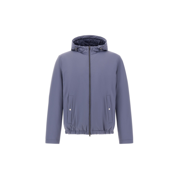 Herno Light Blue Resort Jacket in 4-Way Stretch Nylon | Men's Jackets | Luxury Shoes 