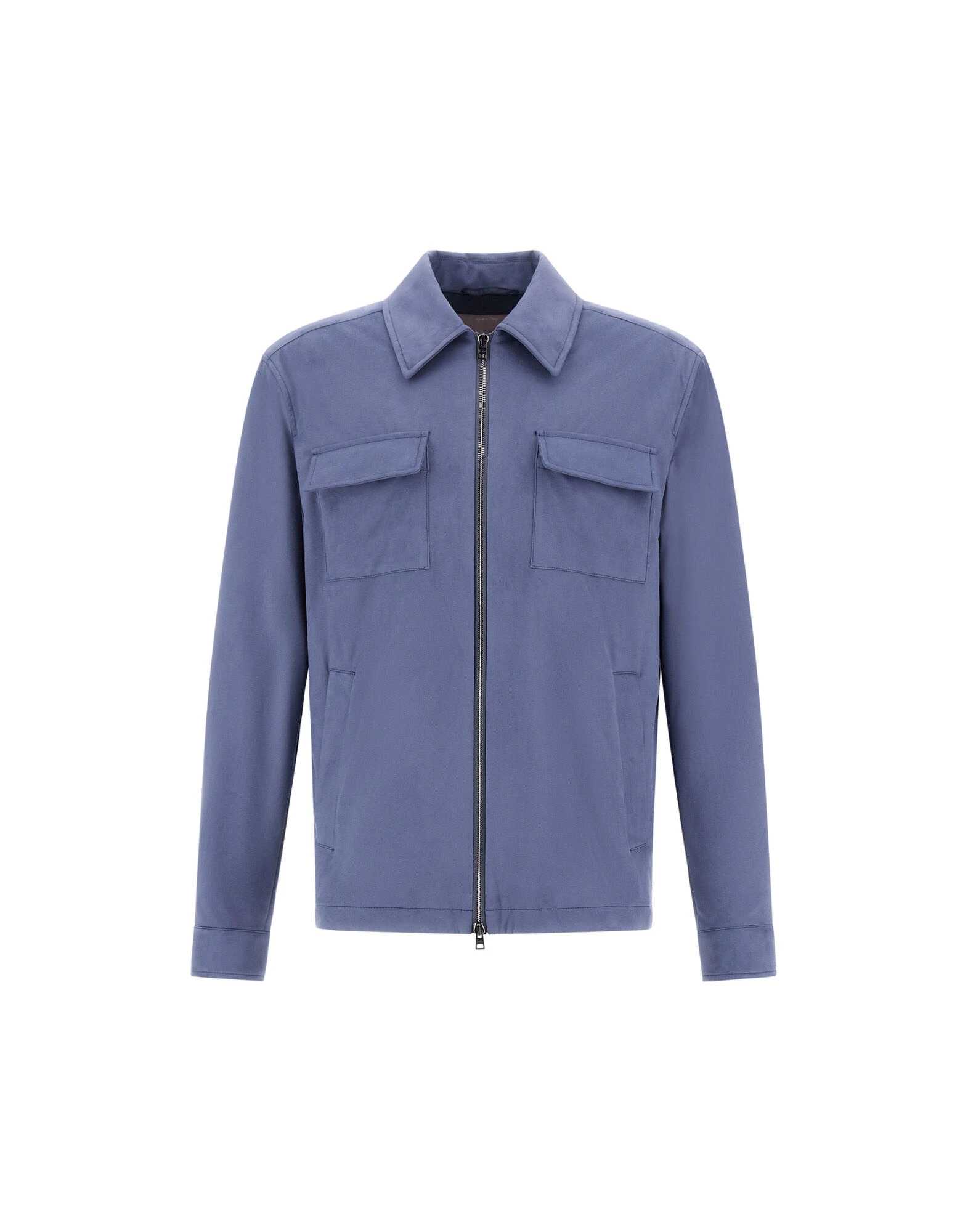 Herno Light Blue Resort Overshirt in Suede-Effect Microfibre Herno Light Blue Resort Overshirt in Suede-Effect Microfibre | Men's Jackets | Luxury Shoes