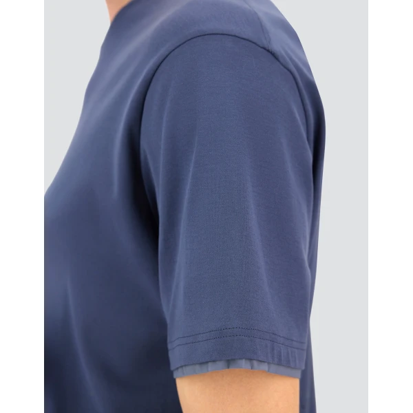 Herno Light Blue Resort T-Shirt in Lightweight Cotton Jersey and Stretch Nylon | Men's T-Shirts and Polos | Luxury Shoes 