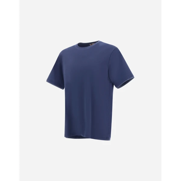 Herno Light Blue Resort T-Shirt in Lightweight Cotton Jersey and Stretch Nylon | Men's T-Shirts and Polos | Luxury Shoes 