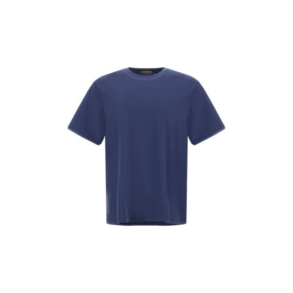 Herno Light Blue Resort T-Shirt in Lightweight Cotton Jersey and Stretch Nylon | Men's T-Shirts and Polos | Luxury Shoes 