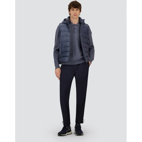 Herno Light Blue Resort Vest in Ultralight Nylon and Suede-Effect Microfibre | Men's Jackets | Luxury Shoes 