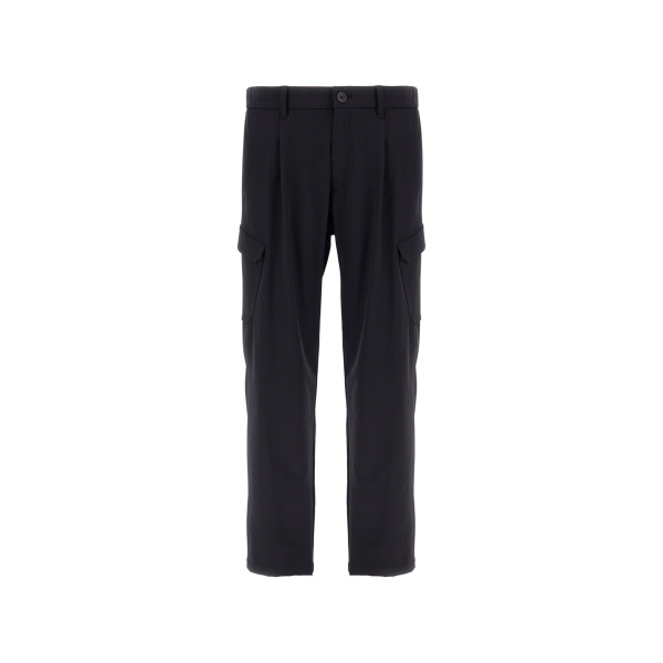 Herno Light Comfort Stretch Woven Cargo Trousers in Black | Men's Trousers | Luxury Shoes 
