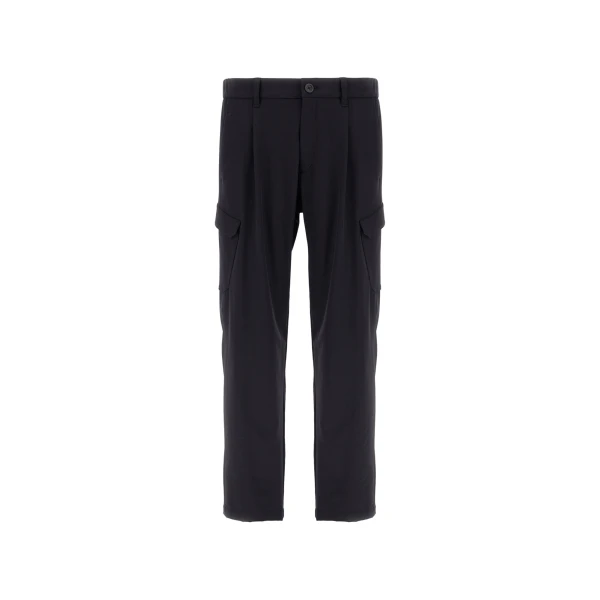 Herno Light Comfort Stretch Woven Cargo Trousers in Black | Men's Trousers | Luxury Shoes 