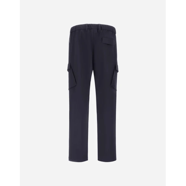 Herno Light Comfort Stretch Woven Cargo Trousers in Blue | Men's Trousers | Luxury Shoes 