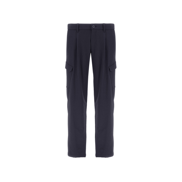 Herno Light Comfort Stretch Woven Cargo Trousers in Blue | Men's Trousers | Luxury Shoes 