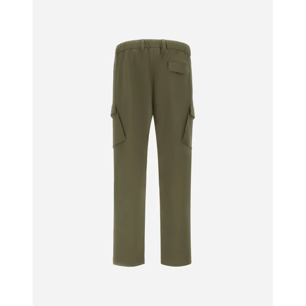 Herno Light Comfort Stretch Woven Cargo Trousers in Green | Men's Trousers | Luxury Shoes 
